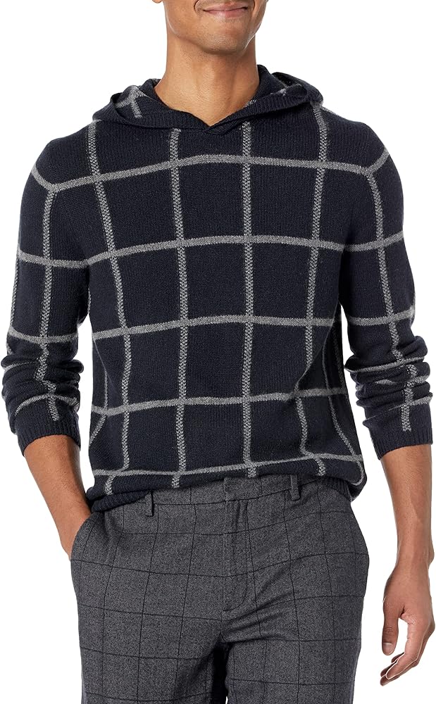 Vince Men's Plush Plaid Pullover Hoodie