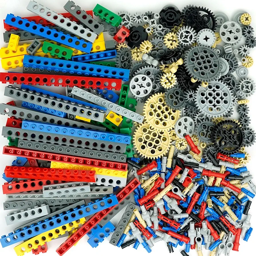 Technic-Parts Gears Pins Beams-Axles Bricks Bulk, Gearbox Compatible with CarMotor-Accessories MOC Buildings Toys for Adults Kids Age-6+