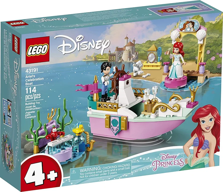 LEGO Disney Ariel’s Celebration Boat 43191; Creative Building Kit That Makes a Fun Gift for Kids, New 2021 (114 Pieces)