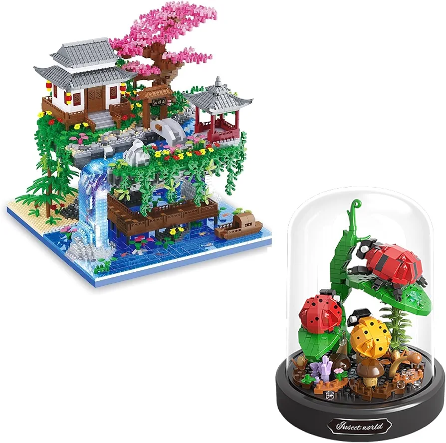 Building Sets for Adult & Kids(Cherry Bonsai & Ladybug)