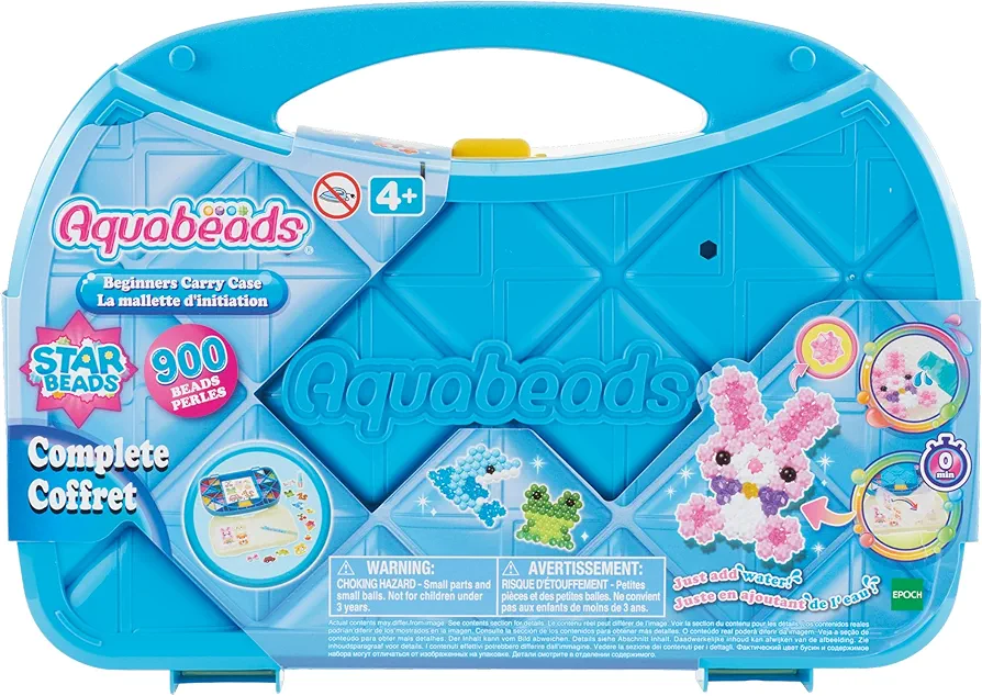 Aquabeads Beginners Carry Case - Fun and Creative Arts & Crafts Bead Kit for Kids Ages 4 and Up - Includes Over 900 Beads