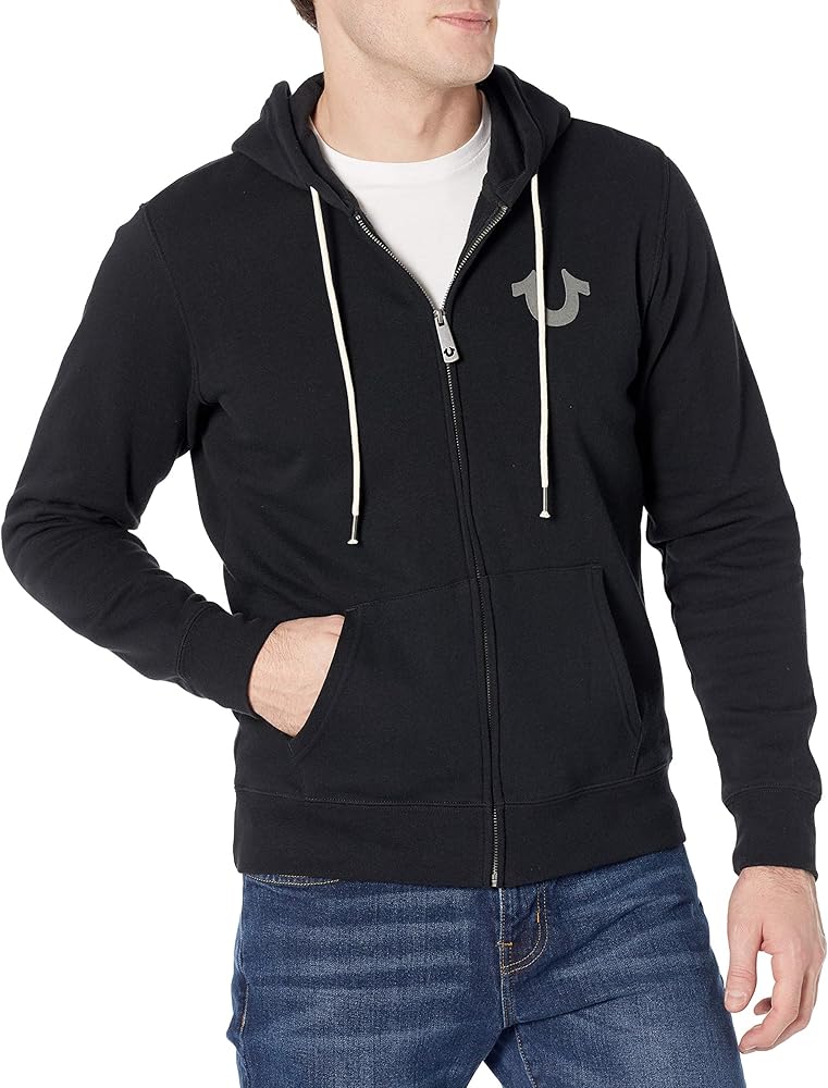 True Religion Men's Logo Buddha Zip Hoody