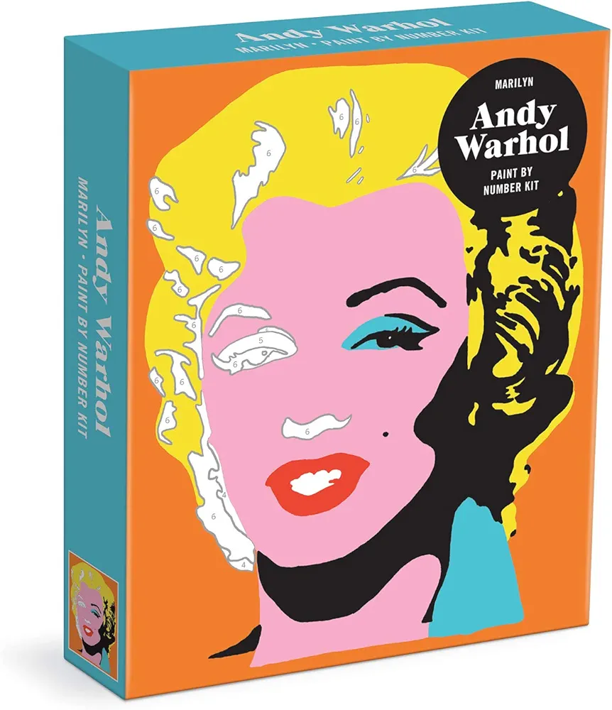 Galison Andy Warhol Marilyn Paint by Number Kit from Includes 1 Canvas (8.25” x 10.25” x 1.75”) and All Needed Supplies – DIY Art Kit with Stunning Design, Makes a Great Gift