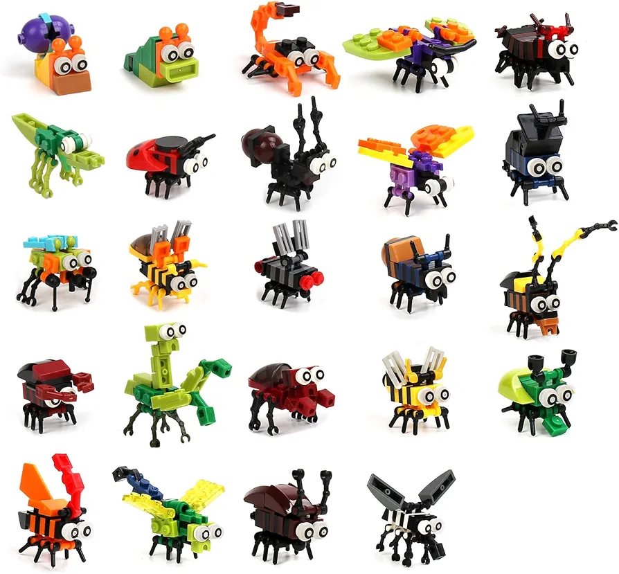 24 Mini Animal Building Blocks Toy Set, Animals Figures Stem Toys, Party Supplies Gifts Party Favor for Kids, Goodie Bags, Birthday, Carnival Prizes