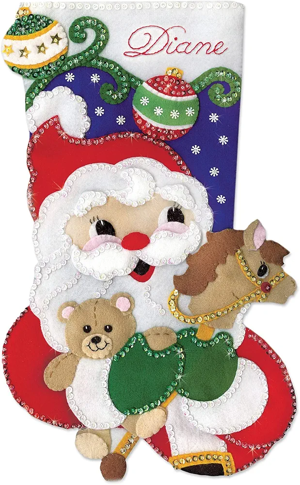 Tobin Santa and Toys Felt Stocking Kit, Multicolor