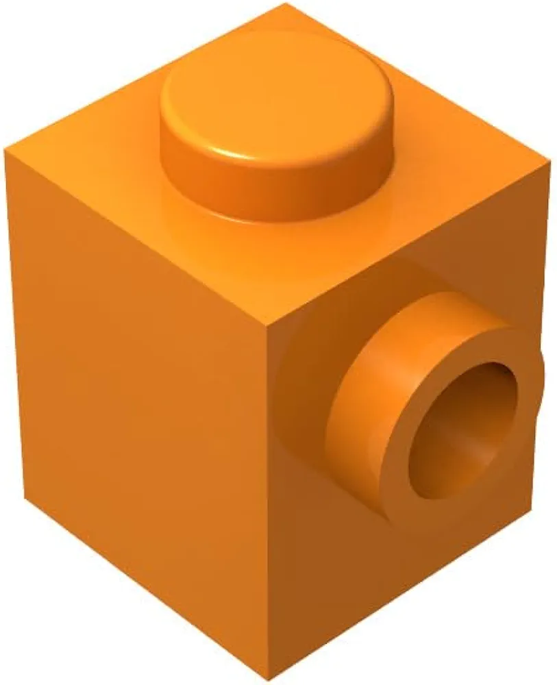 Classic Brick Block Bulk, Brick Orange 1x1 with Stud on Side,Building Plate 100 Piece, Compatible with Lego Parts and Pieces: 1x1 Orange Brick(Color:Orange)