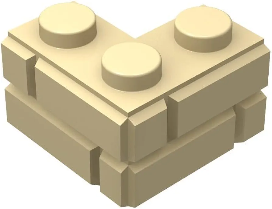 Classic Beige Bricks Bulk,100 Pcs Masonry Profile Bricks, Beige Wall Bricks Blocks, Compatible with Lego Parts and Pieces: Beige 1x2 Corner Wall Bricks