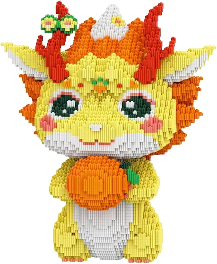 HONLANCH Animal Orange Dragon Micro Building Blocks Set（13500PCS 40cm High Series） Gift for Adults and Kids