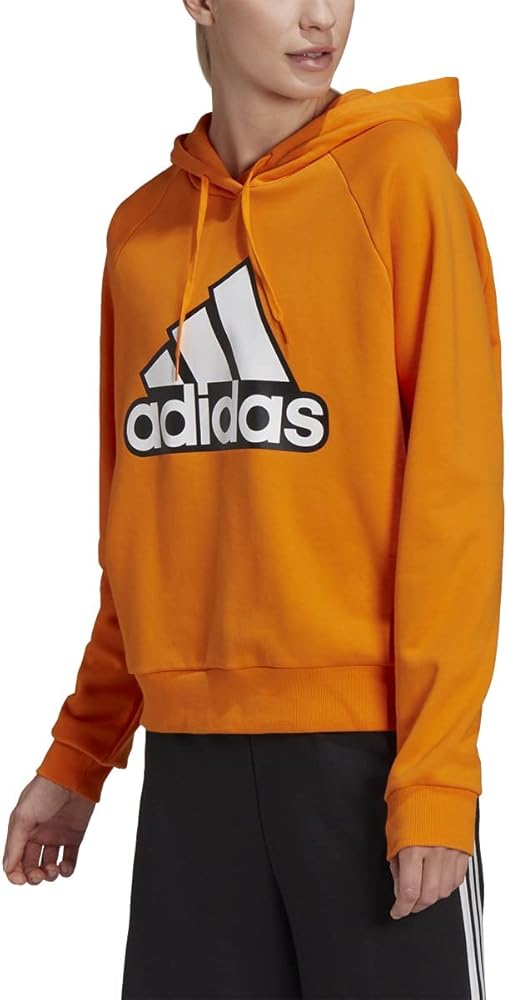 adidas Brand Love Q1 Pullover Hoodie Bright Orange/White LG