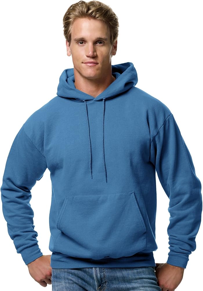 Hanes Mens ComfortBlend EcoSmart Pullover Hoodie Sweatshirt Denim Blue