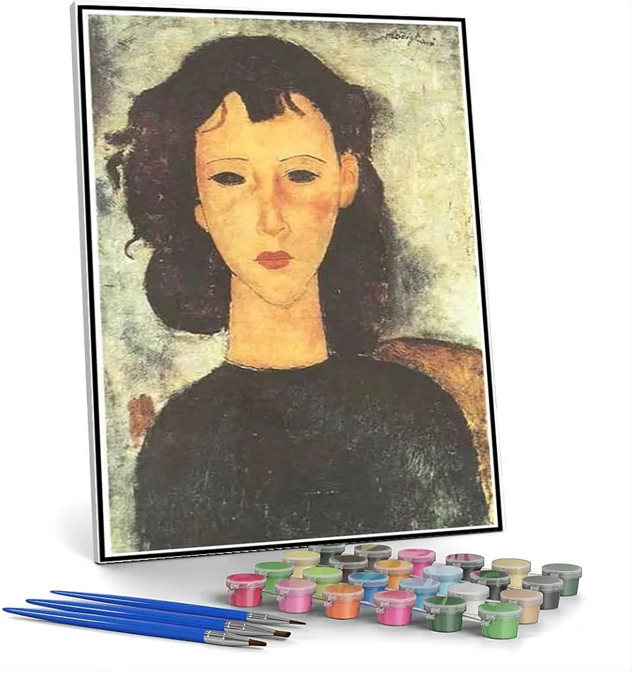 Paint by Numbers Kits for Adults and Kids Portrait of A Girl Painting by Amedeo Modigliani Arts Craft for Home Wall Decor