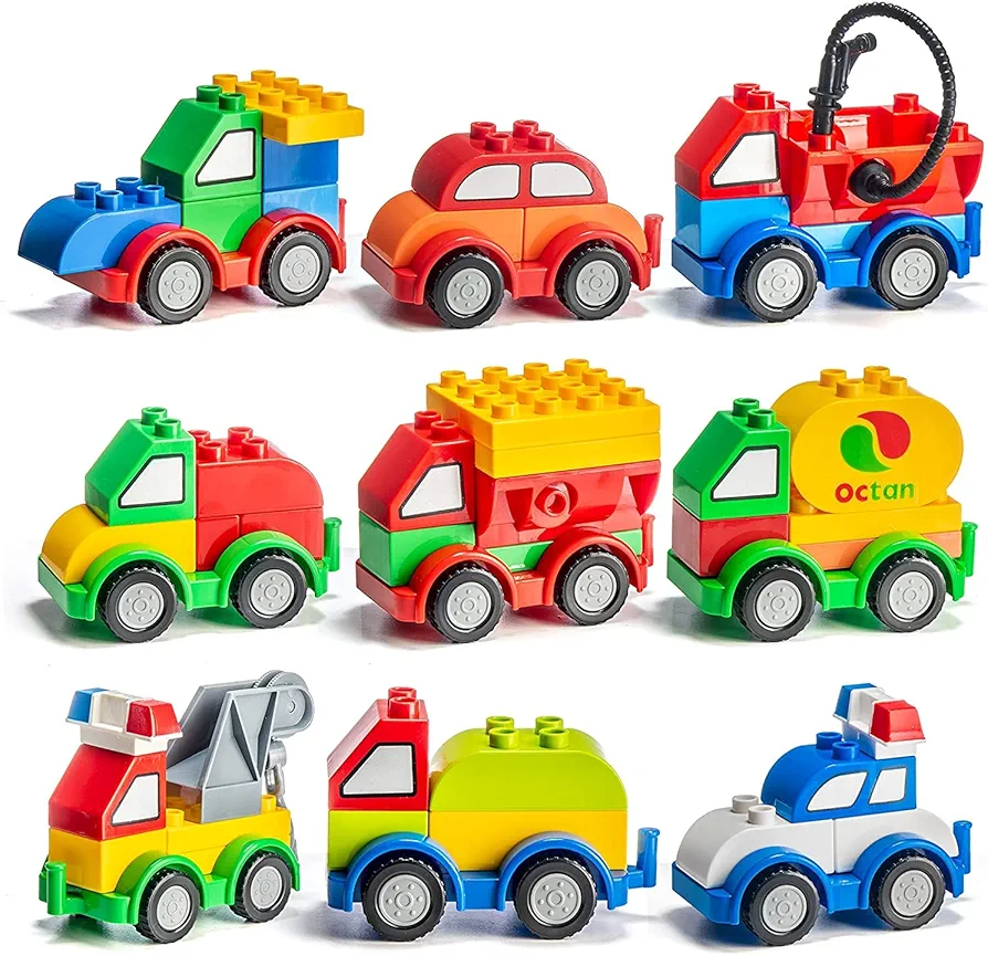 PREXTEX Building Toys Set Building Blocks - Build Your Own Toy Cars & Trucks with Building Blocks for Toddlers 3 yrs+