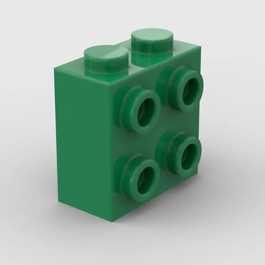 Classic Green Brick Bulk, Brick, 1x2x1 2/3 with Four Studs on One Side 50 Piece, Compatible with Lego Parts and Brick Pieces: 1x2x1 2/3 Green Brick(Color: Green)