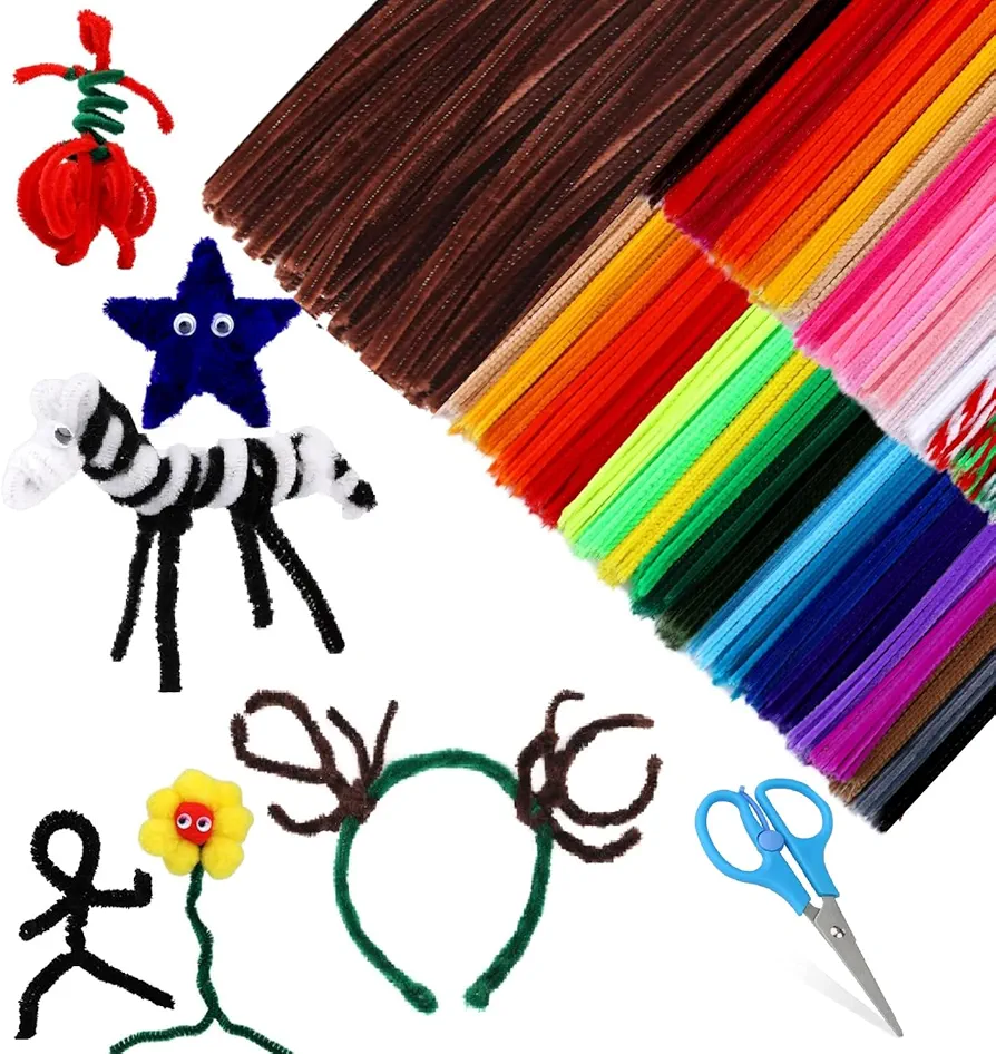 800PCS Pipe Cleaners Craft, Chenille Stems Creative Pipe Cleaners for Crafts DIY Projects, Multi-Color Pipe Cleaners for Mother's Day Home DIY Hand Arts Festivals Decorations