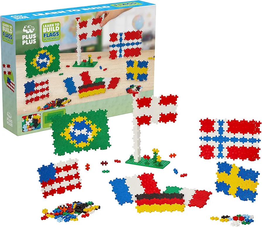 PLUS PLUS - 700-piece World Flags Discovery Kit - Building Set - PP3932