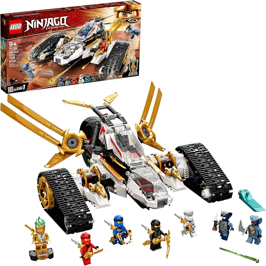 LEGO NINJAGO Legacy Ultra Sonic Raider 71739 Ninja Toy Building Kit with a Buildable Plane and Motorcycle Toy, Featuring 7 Collectible Minifigures