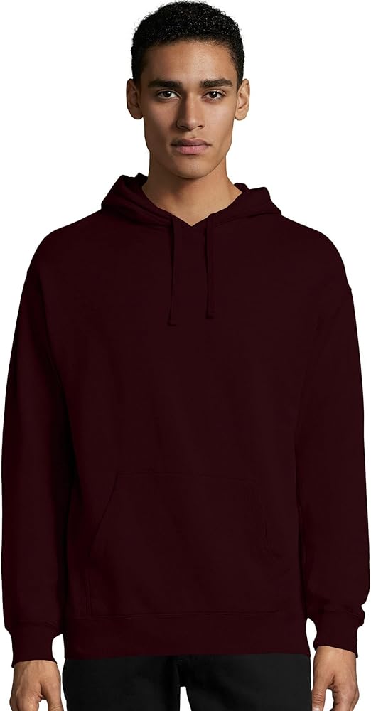 Hanes Mens Big ComfortWash Garment Dyed Fleece Hoodie Sweatshirt, S, Maroon