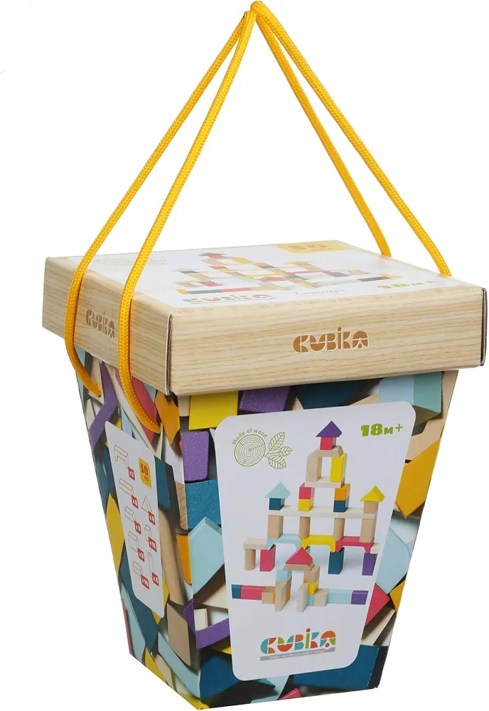 Cubika Cubika-15184Construction 100 Blocks 1 Wooden Building Toy, Multicolor (Levenya 15184)