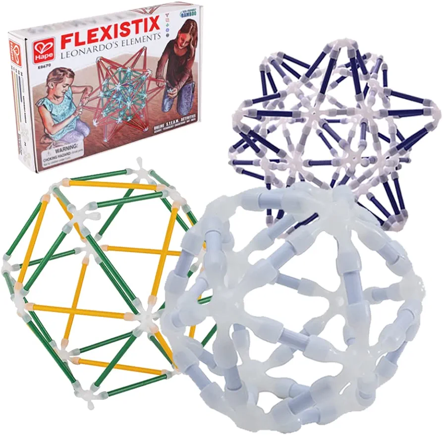 Hape Flexistix Leonardo’s Elements Construction Toy, STEM Toys, Building Toy Set, Educational Toy Set