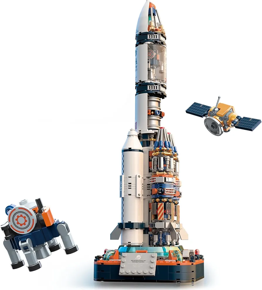 Space Rocket Building Block Sets -863 PCS, Space Shuttle Building Blocks,Rocket Ship Display Model Sets,Building Toy Birthday Gifts for Adults Boys Girls Kids 8-14+