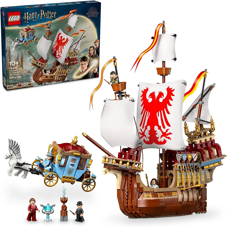 LEGO Harry Potter Triwizard Tournament: The Arrival, Harry Potter Collectible with Beauxbatons Carriage and Durmstrang Ship, Magical Gift for Boys & Girls, Harry Potter Toy for 10 Year Old Kids, 76440