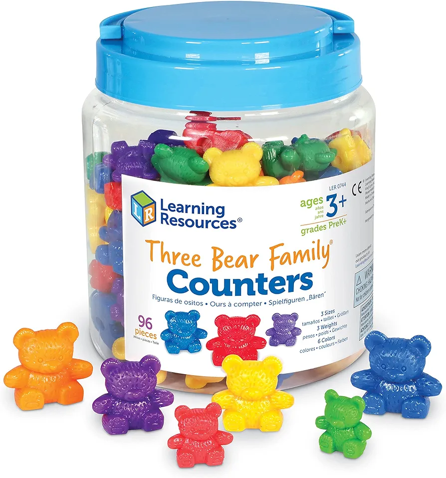 Learning Resources Three Bear Family Counters - 96 Pieces. Ages 3+ Preschool Learning Toys, Counting Toys for Toddler, Social Emotional Learning Toys, Therapy Tool