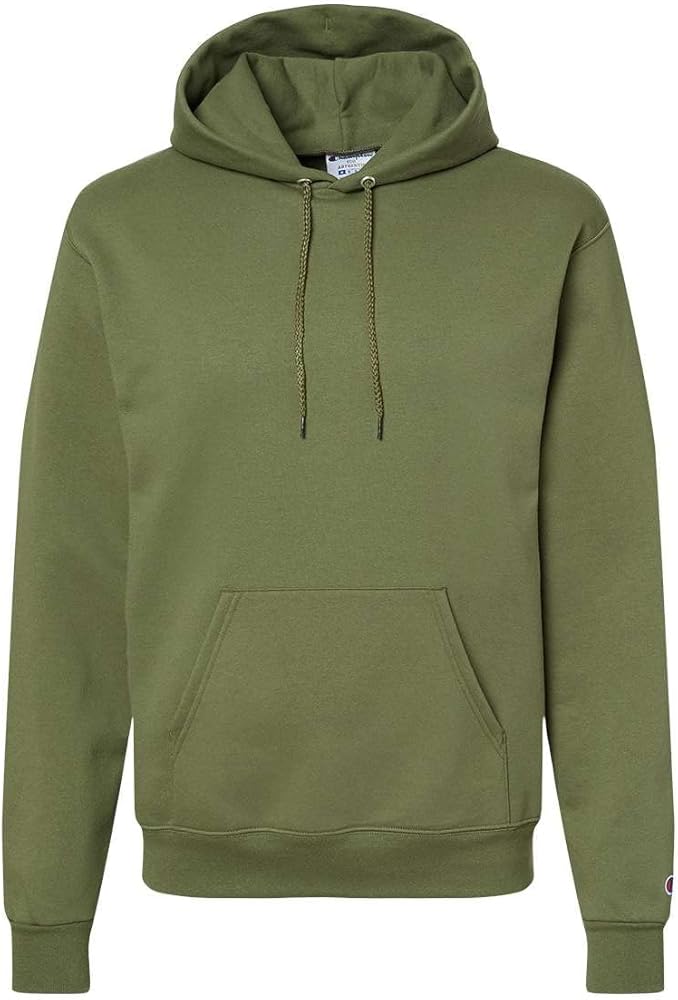 Champion Mens Powerblend Hooded Sweatshirt, L, Fresh Olive