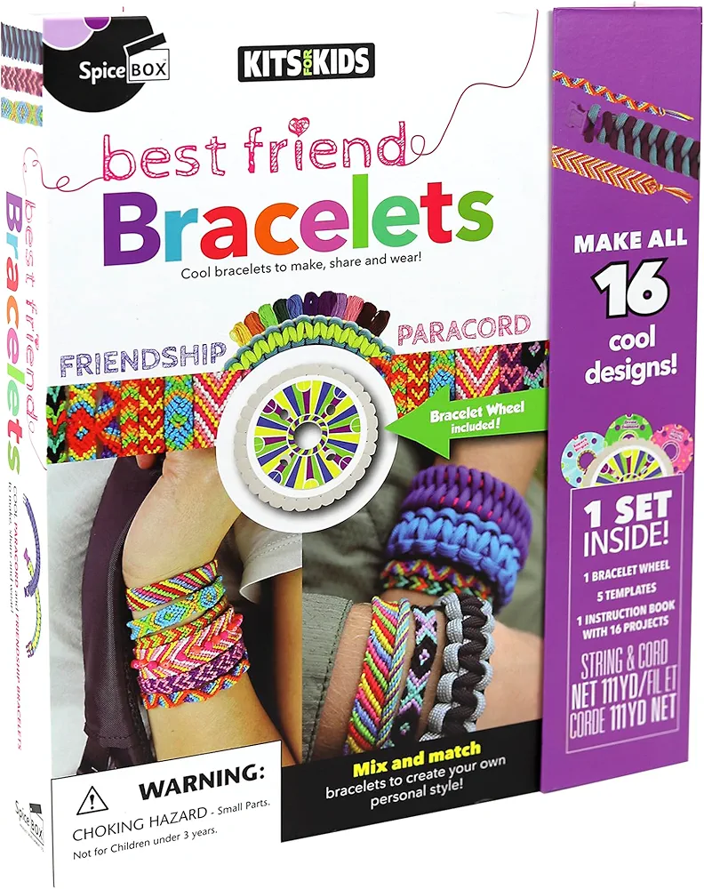 Kits For Kids: Best Friend Bracelets - Make Cool Designs, DIY String Jewelry Kit, Mix-Match-Create, Multicolor & Pattern Bracelets, Kids Ages 8+