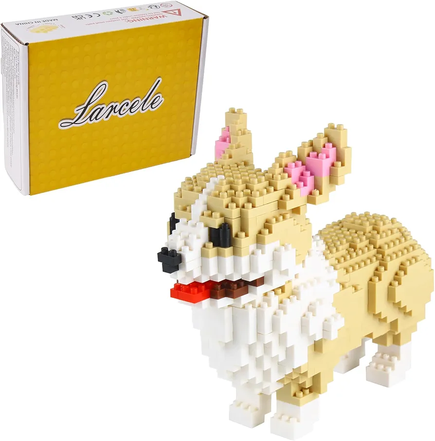 Larcele Micro Dog Building Blocks Pet Mini Building Toy Bricks,950 Pieces KLJM-02 (Welsh Corgi)