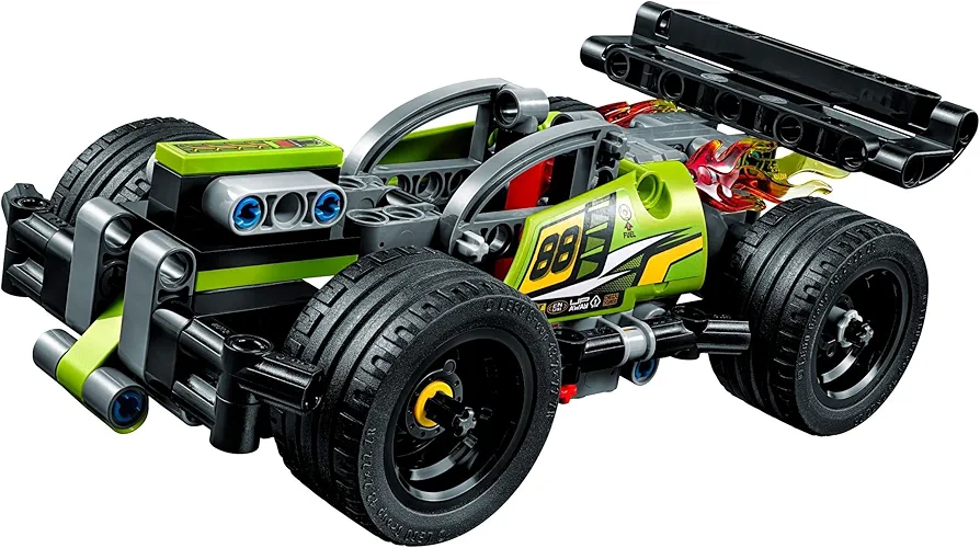 LEGO 42072 Technic Whack Racing Car Toy with Powerful Pull-Back Motor, High-Speed Action Vehicles Building Set