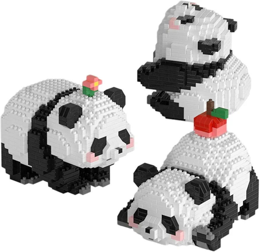 Larcele Micro Building Blocks Animal Set, DIY Mini 3D Building Toy Bricks,983 Pieces KLJM-09 (3 in 1 Panda B)