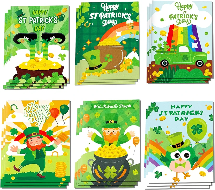 littkeef cliaet 12 Pcs St. Patrick's Day Coloring Books Dinosaur Party Favors Bunnies Bulk Mini Coloring Books Bulk for Kids DIY Art Drawing Activity Book Set for Themed Birthday Party Supplies