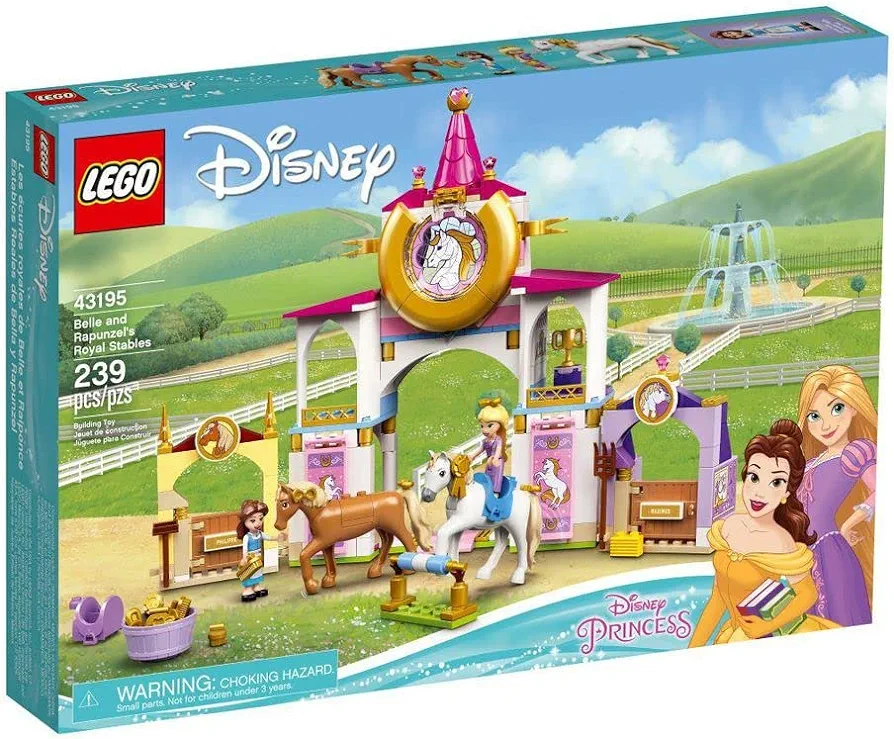 LEGO Disney Belle and Rapunzel’s Royal Stables 43195 Building Kit; Great for Inspiring Imaginative, Creative Play (239 Pieces)