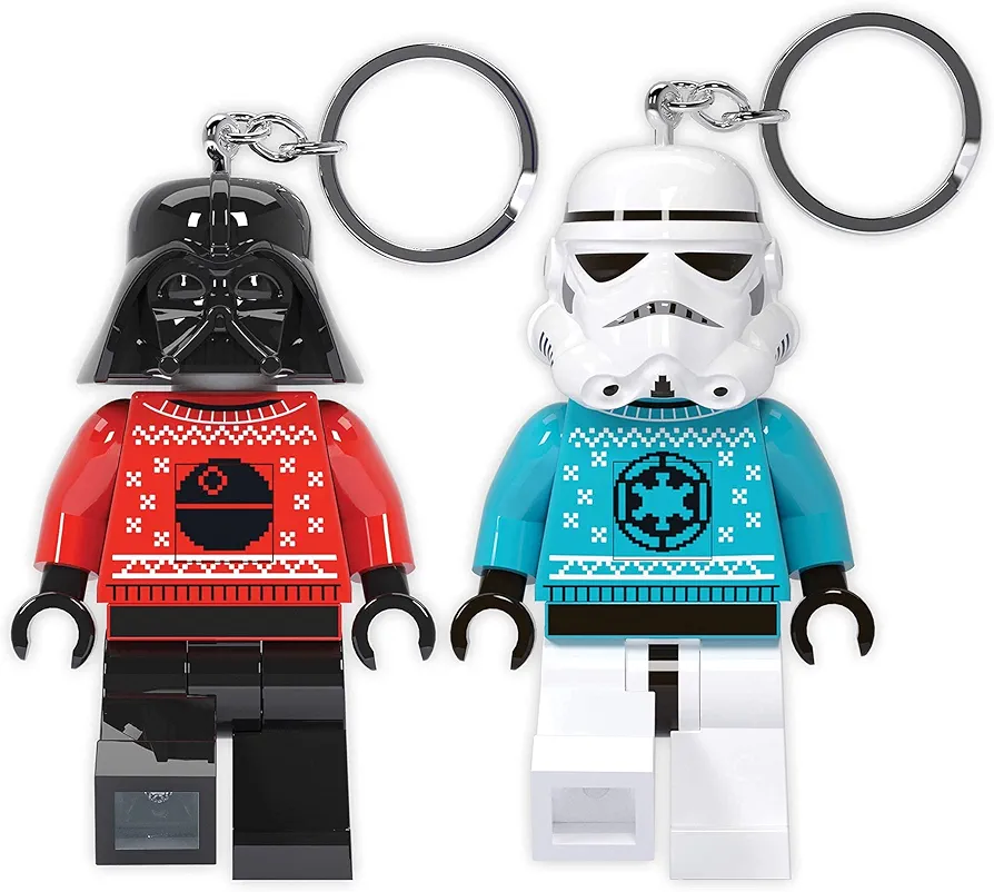 Lego Star Wars Darth Vader & Stormtrooper Ugly Sweater Keychain Light Bundle, Ages 6 and up, 2 Keychain Lights