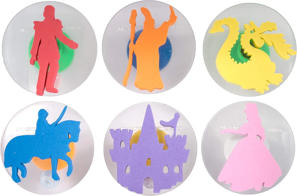 READY 2 LEARN Giant Stampers - Fantasy Characters - Set of 6 - Easy to Hold Foam Stamps for Kids - Arts and Crafts Stamps for Displays, Posters, Signs and DIY Projects