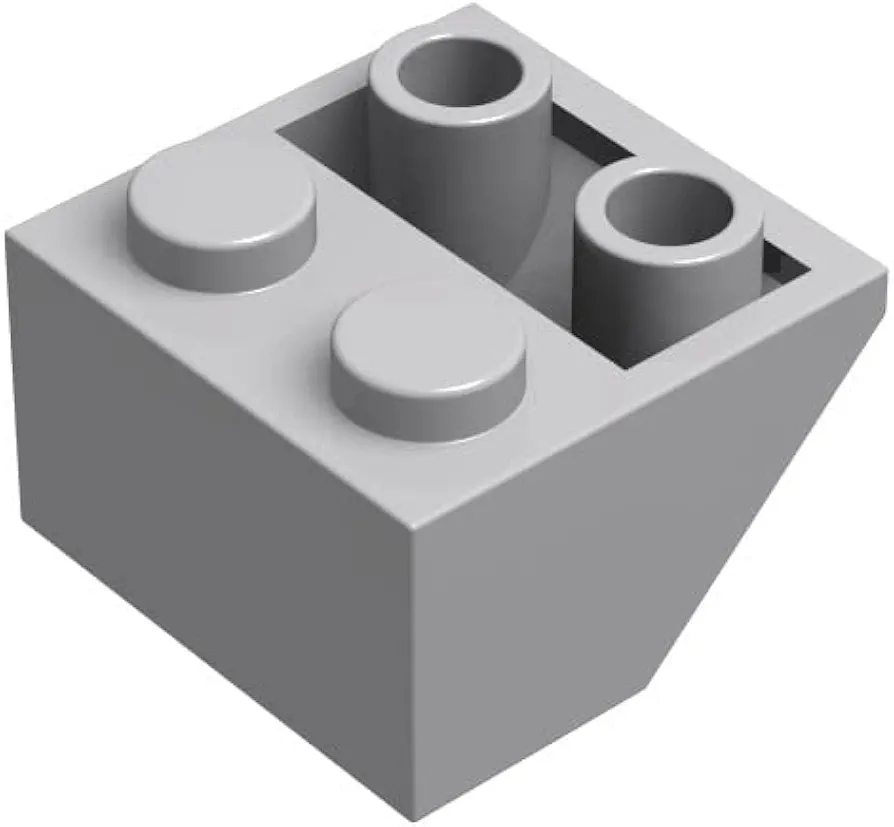 Classic Slope Block Bulk, Light Gray Slope Inverted 45 2x2, Building Slope Flat 100 Piece, Compatible with Lego Parts and Pieces(Color:Light Gray)