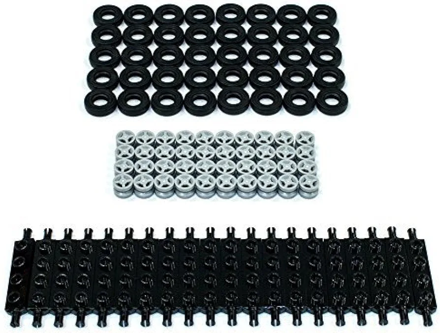 NEW Lego Tire, Wheel and Long Axles Bulk Lot - 100 Pieces Total