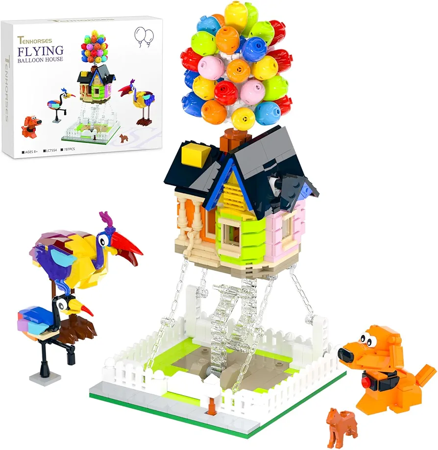 Tenhorses Up Flying House with Balloons Building Sets, 787Pcs Tensegrity Toys Balloon House Building Kit for 8-14 Years Old, Mother Day Birthday Gifts for Boys Girls Mom Adults