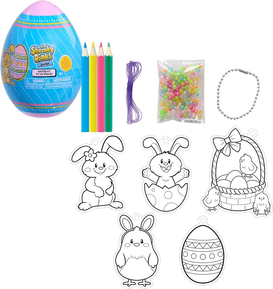 Just Play Shrinky Dinks Easter Kit, 12-Pieces (Pack of 2), Kids Art and Craft Activity Set, Kids Toys for Ages 5 Up