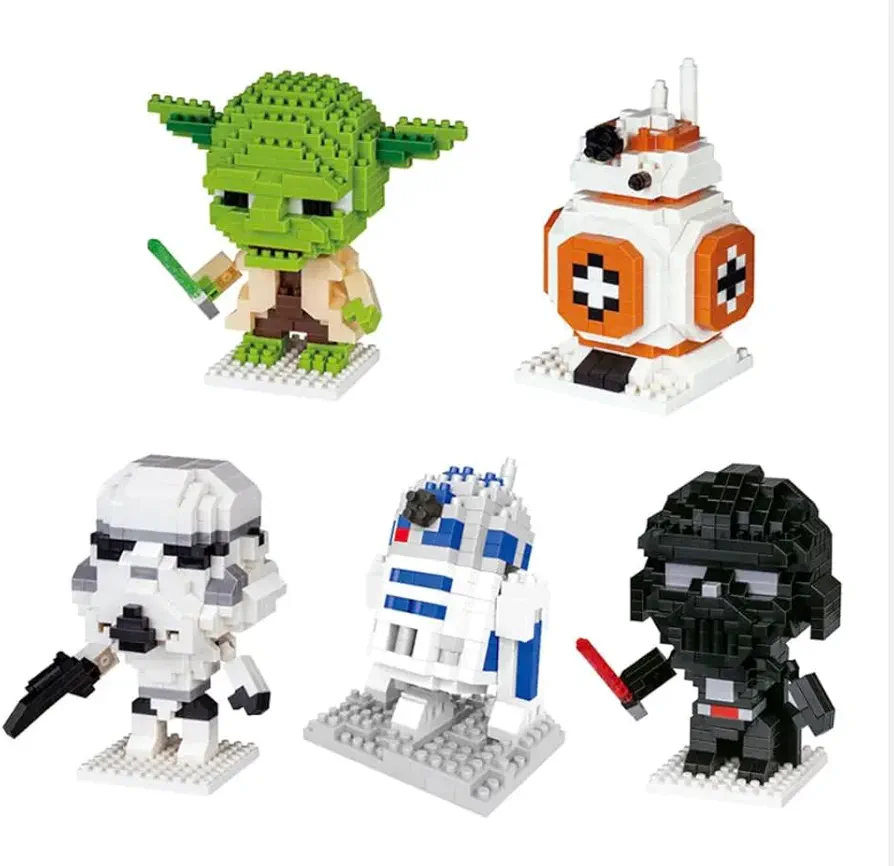 Galactic Legends Building Blocks Sets for Kids and Adults, Includes 5, 3" Toys with Instructions, Gift for Birthdays, Party Favors, Goodie Bags, Prizes, Fillers.