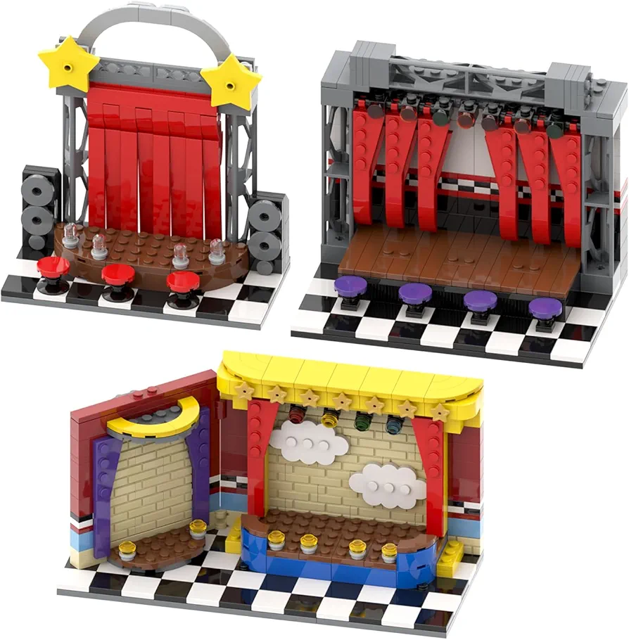 MOOXI-MOC FNAF Movie Stage Building Set,Creative Cute Building Blocks Children Kits,Halloween for Kids(683pcs)