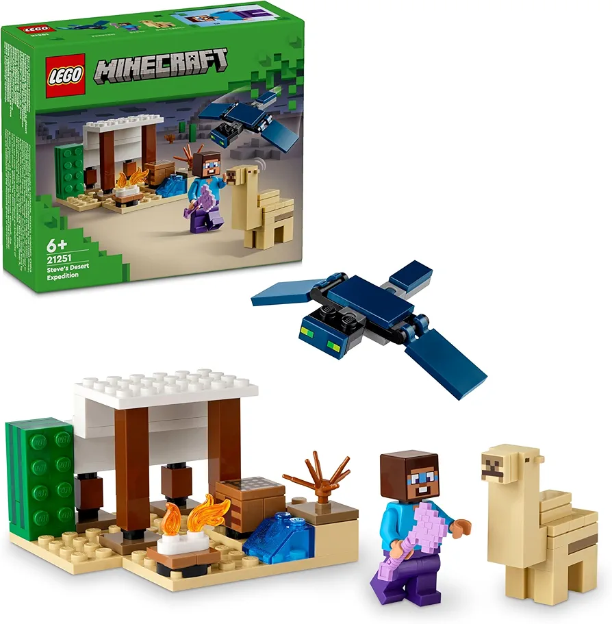 LEGO 21251 Minecraft Steve's Desert Expedition Biome Building Toy with House and Figurines, Baby Camel, Gift for Boys and Girls Aged 6+