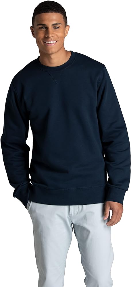 Fruit of the Loom Men's Crafted Comfort Fleece Crewneck Sweatshirts & Pullover Hoodies, Super Soft Cotton Blend, Sizes S-2X, Navy Nights, Small