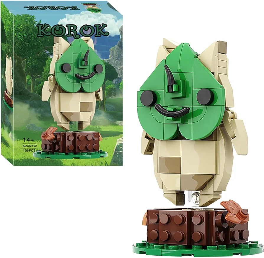 Korok Building Sets for Adults Kids, Yahaha Figure Game Player Collection Creative Building Blocks Model Toy,Unique BOTW Hestu Cute Merch Building Kit Decorations Toys Gifts(108PCS)