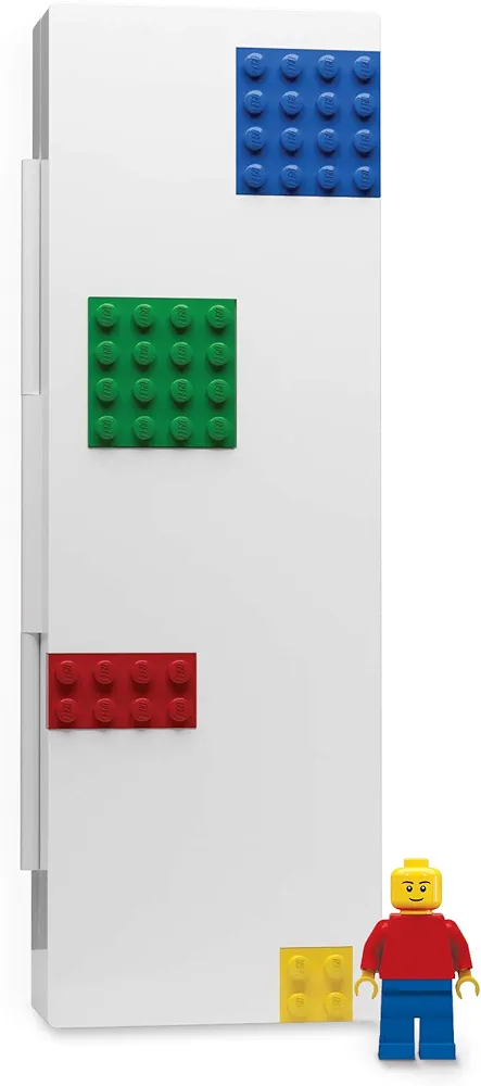 Lego Stationery Pencil Box with Four Building Bricks and Lego Minifigure (Minifigure Colors May Vary)