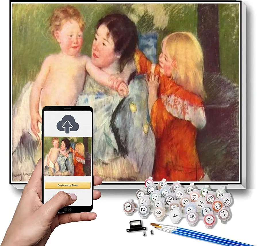 Paint by Numbers Kits for Adults and Kids After The Bath Painting by Mary Stevenson Cassatt Arts Craft for Home Wall Decor