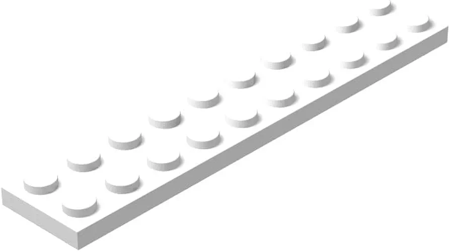 Classic White Plates Bulk, White Plate 2x10, Building Plates Flat 50 Pcs, Compatible with Lego Parts and Pieces: 2x10 White Plates(Color: White)