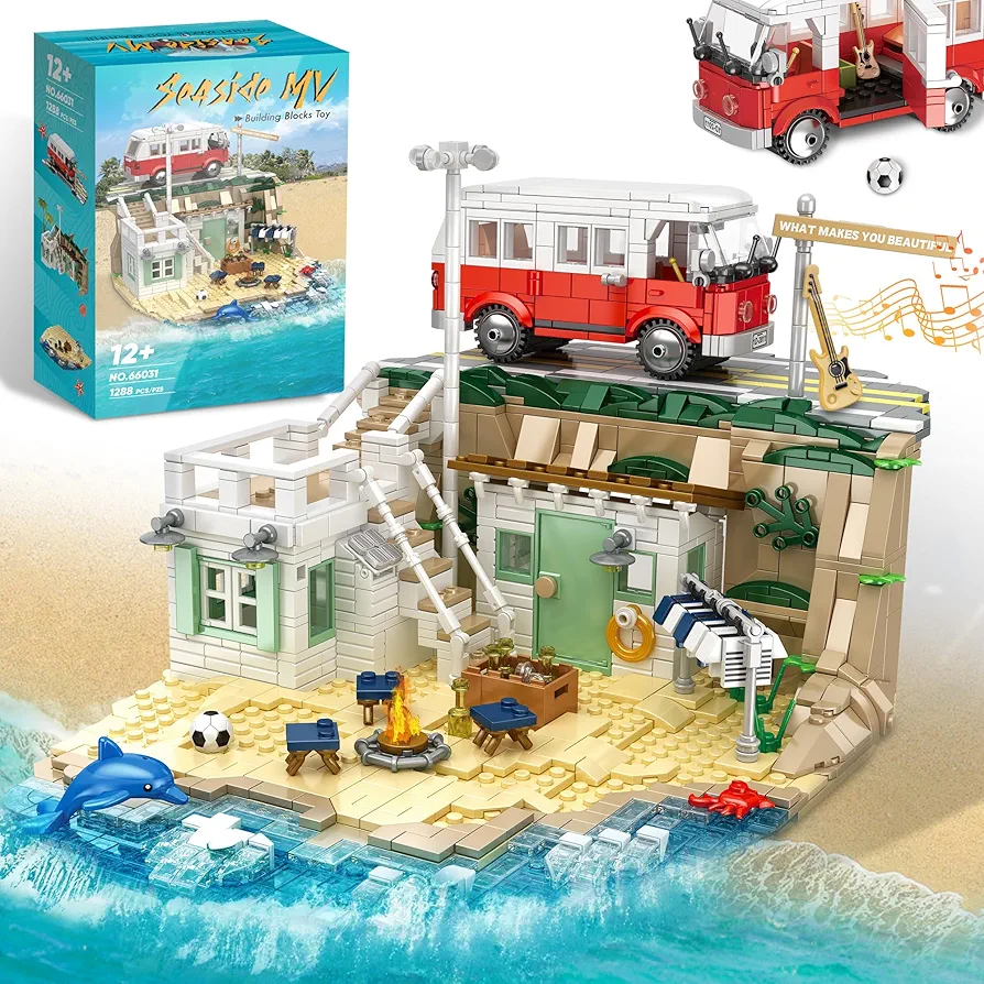 Beach House Building Blocks, Beach House Restored The Beautiful Beach in The 'What Makes You Beautiful' MV, House Architecture Sets Include Beach, Bus