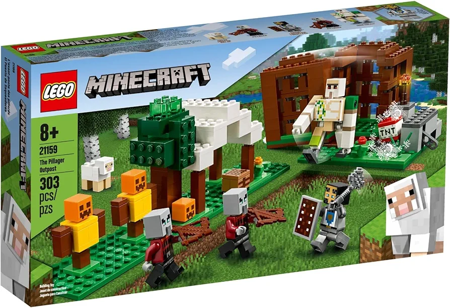 LEGO Minecraft The Pillager Outpost 21159 Awesome Action Figure Brick Building Playset for Kids Minecraft gift (303 Pieces)