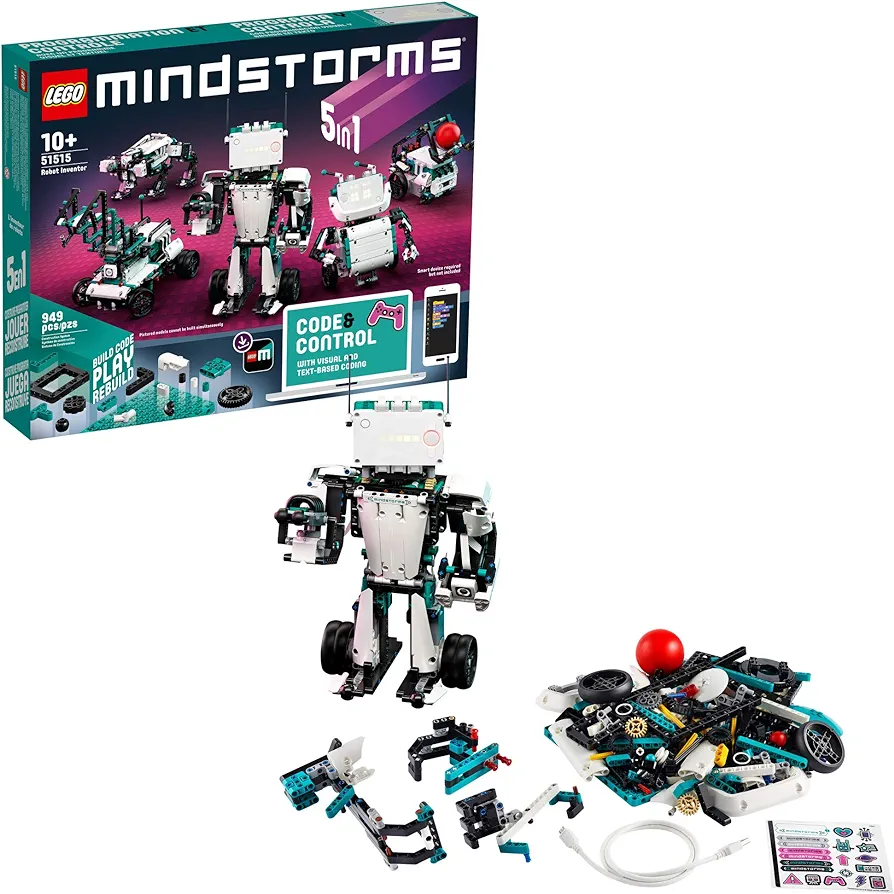 LEGO MINDSTORMS Robot Inventor Building Set; STEM Kit for Kids and Tech Toy with Remote Control Robots; Inspiring Code and Control Edutainment Fun (949 Pieces)